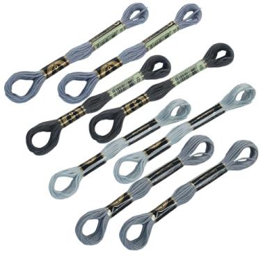 Imagem de Kemcatui 8 novelos de linha de bordado, fio de bordado de poliéster para pulseira da amizade e fio de ponto cruz, itens essenciais de artesanato