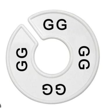 Imagem de Separador Para Cabide, Transparente Letras Impressão:GG - Central