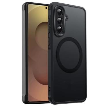 Imagem de HikerClub Capa magnética para Galaxy S25 FE (2025), compatível com carregador sem fio, slim fit, translúcida, fosca, fosca, à prova de choque, capa protetora para S25 FE