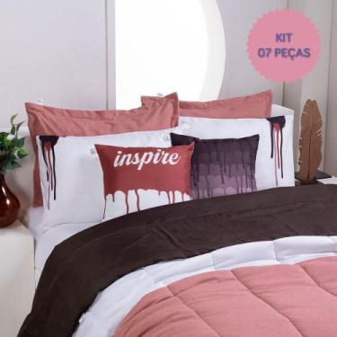 Imagem de Kit Conjunto de Edredom Hipercal 400 Fios Dupla Face em Tecido com Toq