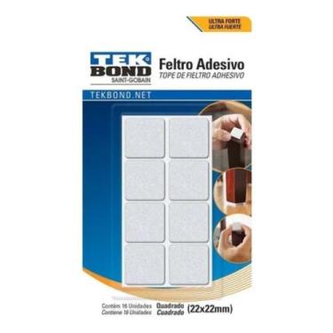 Imagem de Feltro Quadrado 22mm Branco Cartela 16 Uni Tekbond