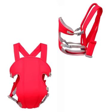 Imagem de Canguru Ergonômico para Bebê, Vermelho, Suporte 3 Posições, Poliéster e Malha, Ajustável, para 3-18 Meses, Capacidade até 15kg, 28cm x 110cm