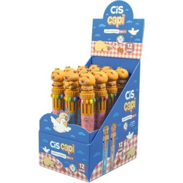 Imagem de Caneta Esferográfica CIS Capi 10X1 10 Cores 2 Modelos Display com 12 -