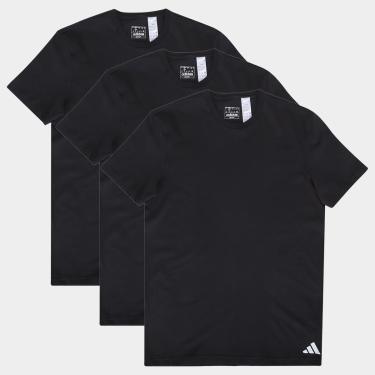 Imagem de Kit Camiseta Adidas Básicas 3 Peças Masculino-Masculino