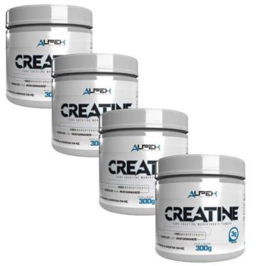 Imagem de Kit 4x Creatina Monohidratada 300g Pura Alpex Nutrition-Unissex