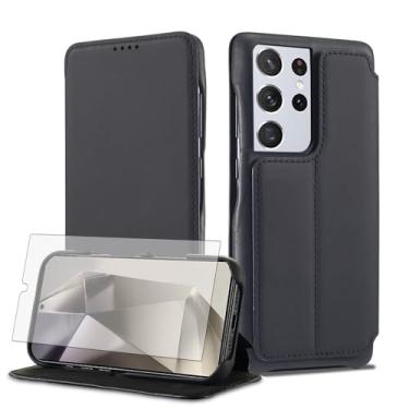 Imagem de Asuwish Capa de celular para Samsung Galaxy S24 Ultra 5G carteira celular com protetor de tela de vidro temperado e flip couro PU suporte para cartão de crédito acessórios S24Ultra 24S S 24 24Ultra