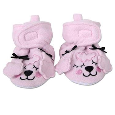 Imagem de Botas de bebê de lã confortáveis - Botas de berço Sherpa com sola macia de inverno unissex Botas de lã para bebê menino, bebê menina 0-6 meses, Poodles rosa perfeitos, 0-1 Infant