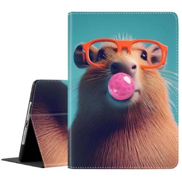 Imagem de Capa para Samsung Galaxy Tab S10 Lite/S10 FE 2025/ S9 FE 10,9 polegadas/S9 11 polegadas 2023, capa fina dobrável com suporte para despertar/hibernar automático para Galaxy Tab S10 Lite, Capivara