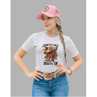 Imagem de Camiseta Blusa Tshirts Country Gals Algodão Premium Macia - Minina Bru