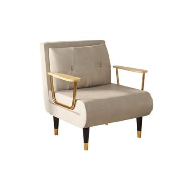Imagem de Sofá-cama conversível moderna, espreguiçadeira, poltrona, encosto ajustável, adequado para sala de estar/apartamento/cadeira de dormir de escritório (branca)
