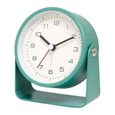 Imagem de x3anggyt5 Despertador para quarto criativo de metal pequeno despertador específico para estudantes relógio de mesa silencioso minimalista relógio de quartzo para quarto, mesa, decoração de escritório