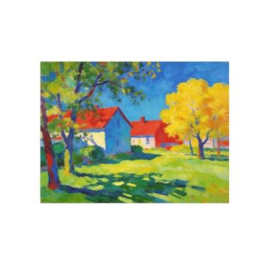 Imagem de Impressão em tela de arte de parede de paisagem - nuvens de montanha árvore lago - pintura de decoração - imagens para sala de estar 90 x 117 cm 35 x 46 pol sem moldura