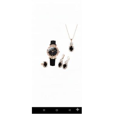 Imagem de Kit Relógio Feminino + | Colar, Brincos e Anel Elegante