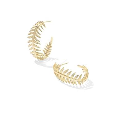 Imagem de Kendra Scott Brincos femininos Kayla de argola de ouro, tamanho único, One Size, Latão, Sem pedra preciosa