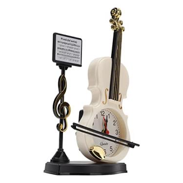 Imagem de Despertador Violino Aparência Única Relógio de Mesa Inovador Prático Som Alto Preciso Decoração para Sala Estar Residencial Presentes Exquisite Case P