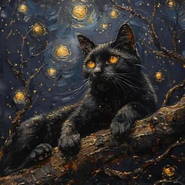 Imagem de AIBOERL Kits de arte de diamante de gato para adultos, kits de pintura de diamante 5D para adultos iniciantes, faça você mesmo broca redonda completa pintura de pontos de diamante kits de arte para