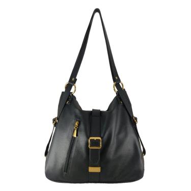 Imagem de Mochila Bolsa Topgrife Couro Preto