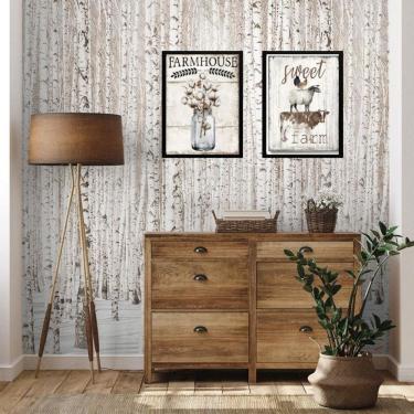 Imagem de Kit 2 Quadros Rústicos Claros Casa Fazenda 45X34Cm - Vidro