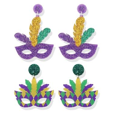 Imagem de Brincos de carnaval para mulheres, carnaval, cosplay, festa, joias, presentes, acrílico, carnaval, brincos pendentes, presentes, Metal, Sem pedra preciosa