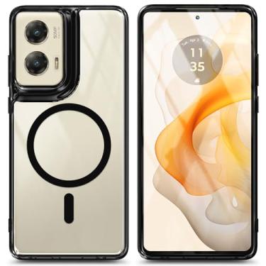 Imagem de YZB Capa magnética para Samsung Galaxy S10+ (Plus), preta/transparente | Compatível com MagSafe | Slim Fit, leve, à prova de choque, proteção de nível militar, resistente a amarelamento e resistente a