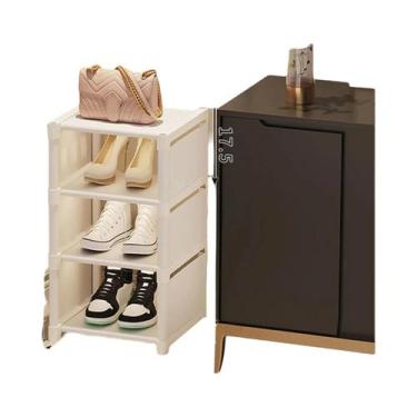 Imagem de Sapateira Pequena E Estreita De Parede Com Múltiplos Níveis Para Armaz