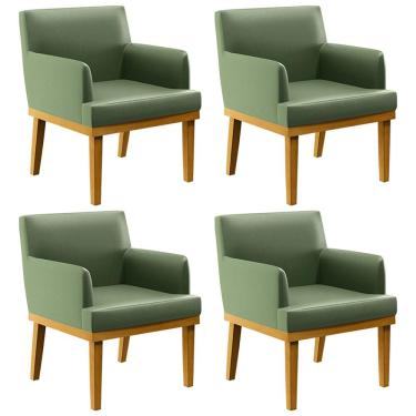 Imagem de Kit 4 Poltronas Decorativas Para Sala De Estar E Recepção Beatriz W01 Facto Verde Musgo - Lyam Decor