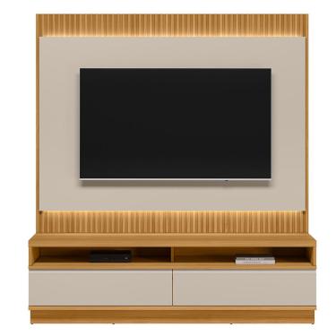 Imagem de Rack Para Sala Com Painel Para TV 70 Pol LED 180cm Spencer L05 Tauari Off White Fosco - Lyam Decor