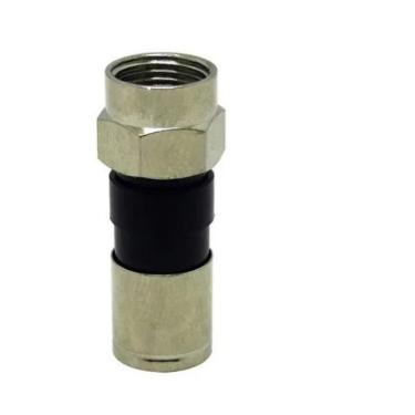 Imagem de 200 PEÇAS CONECTOR COMPRESSAO COAXIAL CFTV RG6 COMPRIDO TV 3CM