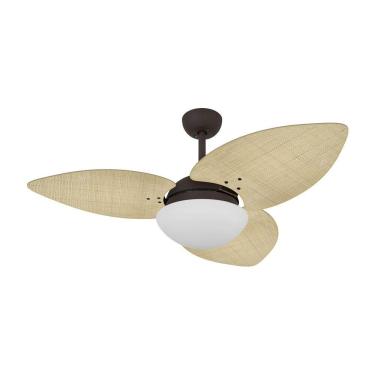 Imagem de Ventilador De Teto Marrom 3 Pás Palmae Natural 220V
