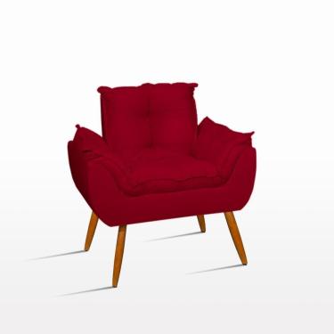 Imagem de Cadeira Decorativa Para Quarto Balaqui Decor Vermelho