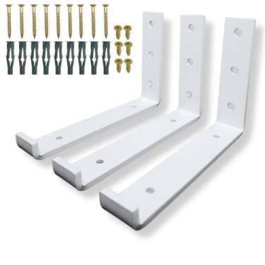 Imagem de Kit 3 Suportes Tipo L Fixação De Parede 15cm Para Prateleira Mão Franc