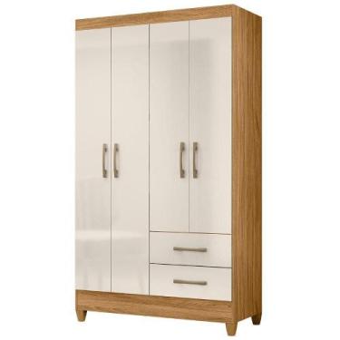 Imagem de Guarda Roupa Solteiro Chile 4P 103 cm Moval, Freijo Off White