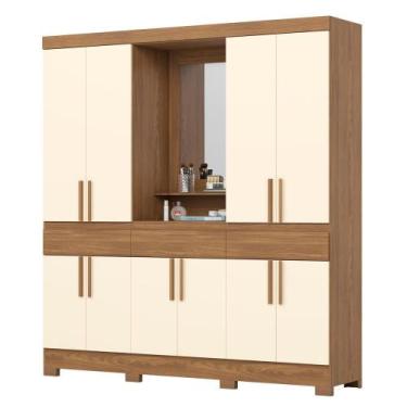 Imagem de Guarda Roupa Casal Capelinha Espelho 200 cm B374 - Briz, Nature Off Wh