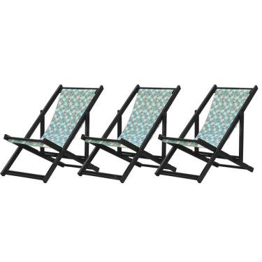 Imagem de Kit 3 Espreguiçadeiras Dobrável Black Sb-triang Azul