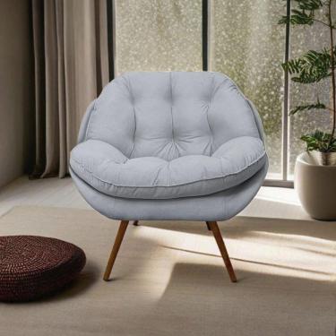 Imagem de Poltrona Cadeira Landal Poltrona Sala Com Apoio De Braço Em Fibra Siliconizada - SentôGrafite