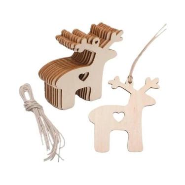 Imagem de Pingentes De Madeira Para Árvore De Natal, Pacote Com 10 Peças, Decora