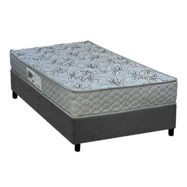 Imagem de Conjunto Box Solteiro: Colchão Espuma Paropas Ag65 Double Fanton Gray + Base Crc Suede Gray (88x188)