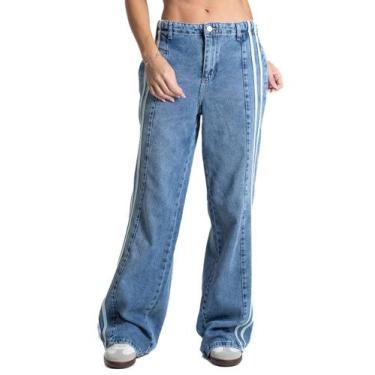 Imagem de Calça Jeans Sawary Wide Leg - 281992 - Azul médio 42, Azul, 42
