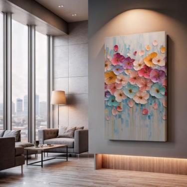 Imagem de Quadros Decorativos Jardim Vibrante 40x60 Moderno Luxo Sala Quarto Esc