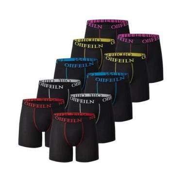 Imagem de Cuecas Boxer Masculinas plus Size Pretas Com Estampa Dourada, Pacote C