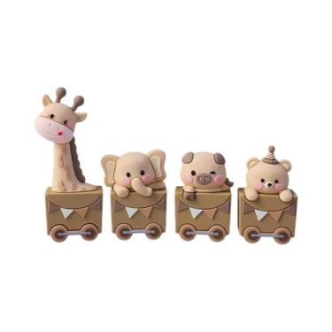 Imagem de Topo De Bolo Temático De Circo: Palhaço, Leão, Elefante, Leão Marinho,