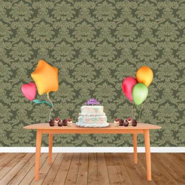 Imagem de Painel Retangular em Jacquard Verde Musgo Medalhão - Jacquard Tradicio