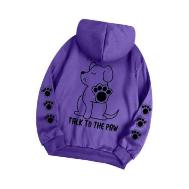 Imagem de Moletom Feminino Quente De Lã Com Estampa Divertida De Cachorro, Blusa