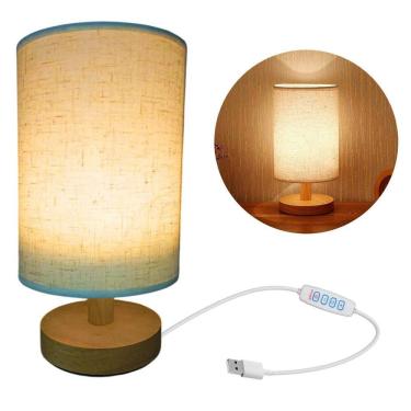 Imagem de Abajur Luminaria Mesa 3 Tons LED Candeeiro USB Minimalista Iluminaçao Regulavel Cabeceira Decoraçao Quarto Sala Escritorio