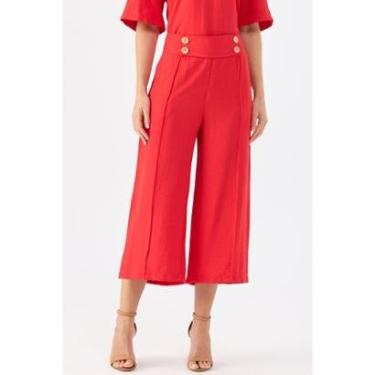 Imagem de Calça PKS Pantacourt Viscose Vermelha-Feminino