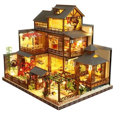 Imagem de Casa em Miniatura Realista Japonesa com Móveis de Madeira para Adultos e Adolescentes, Escala 124, SPILAY