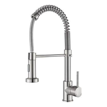 Imagem de Torneira Cozinha Monocomando Inox 304 Escovado Bica Móvel Gourmet Domum Prata