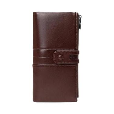 Imagem de Carteira Longa Feminina RFID Em Couro PU Com Múltiplos Slots Para Cart