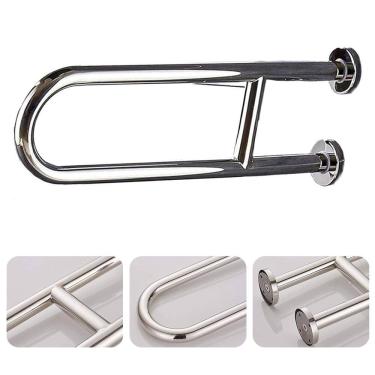 Imagem de Barra de Apoio em U 60cm Banheiro Box Seguranca Idosos Cadeirantes Gestantes Lavabos Casa de Repouso Hospitais