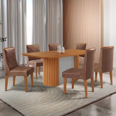 Imagem de Mesa de Jantar Aspen 180cm Tampo MDF Laminado com 6 Cadeiras Isadora